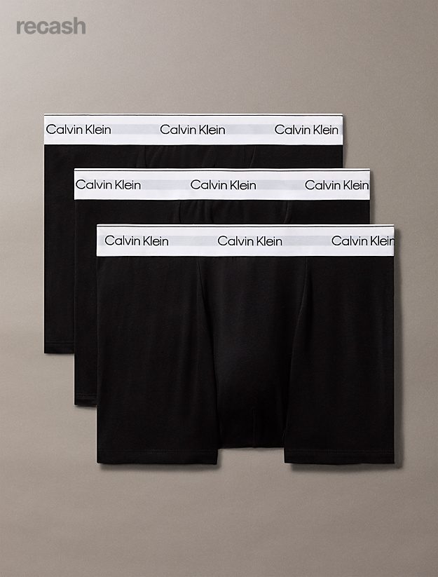 Calvin Klein 3er-Pack Boxershorts mit Abnäher und relaxter Passform - Icon Cotton Stretch