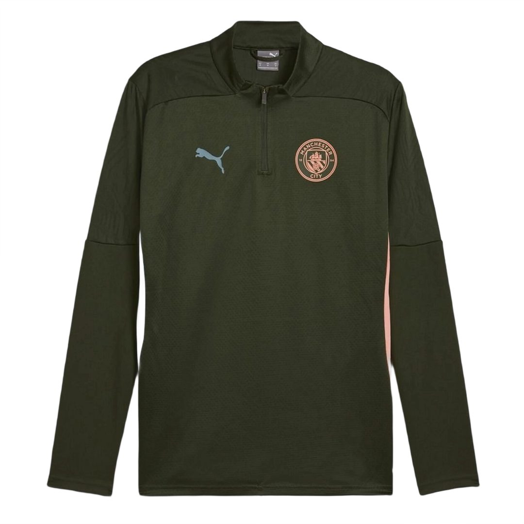Puma Manchester City Trainingssweatshirt 1/4 Zip Khakigrün
